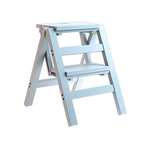 Échelle montante intérieure pliable avec tabouret en bois - 2
