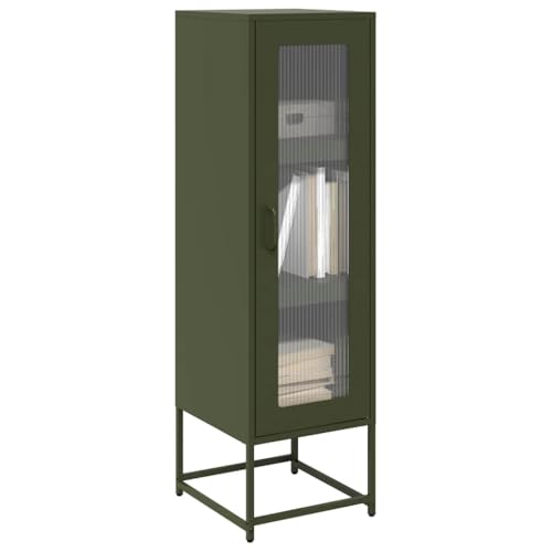 Mimdixy Armario de cocina tipo buffet, 36 x 39 x 123 cm, acero laminado en frío, color verde oliva
