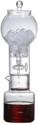 Cold Brew Drip Tower with Adjustable Water Flow,Premium Cold Brew Drip Tower - Iced Coffee Maker with Detachable Glass & Stainless Steel Filter, 600ML Cold Brew Coffee Maker for Home & Offic