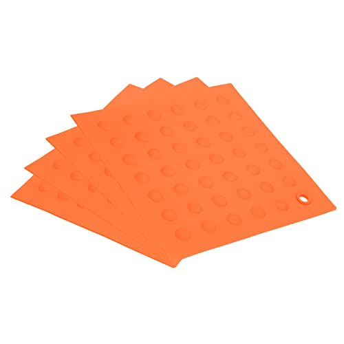 CASA -J Silicone Trivets Mat Pot Holders Hot Pads for Hot Dishes and Hot Pots, Heat Resistant Counter Mats for Tables Placemats, Countertops, Jar Opener-Orange