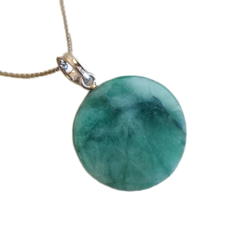 Pendentif émeraude véritable poli et chaîne argent sterling de qualité