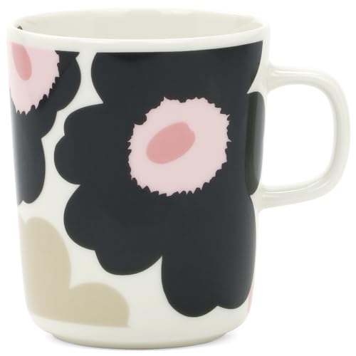 マリメッコ ウニッコ マグカップ 250ml （オフホワイト×チャコール×サンド×ピンク） 075266 75266 198 Oiva Unikko Mug 2,5dl 食器 コップ キッチン雑貨 マグ 花柄 フラワー 北欧 おしゃれ かわいい [並行輸入品]