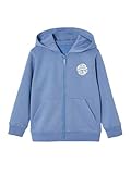 Manches longues VERTBAUDET Sweat garçon zippé à Capuche Motif Poitrine Bleu Chambray 6A