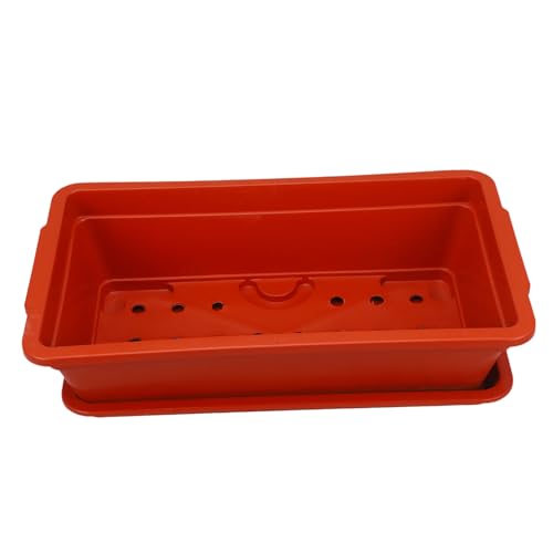 BESPORTBLE Maceta Indoor Garden casa Jardin Verduras Plant Pot Plantar suculentas Cuadrado Canal comederos regadera para Plantas de Interior Cajas maceteros jardineras el plastico Rojo