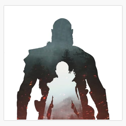 Leyland Designs Father and Son - God of War Ragnarok Bumper Sticker Window Water Bottle Decal 5""