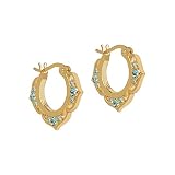 Origami Owl Disney Aladdin Princess Jasmine Mini Hoop Earrings With Aqua Crystals, Adorable & Lightw