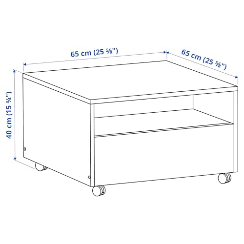 Table basse blanche de salon GARNANÄS 65x65 cm meuble carré - 6