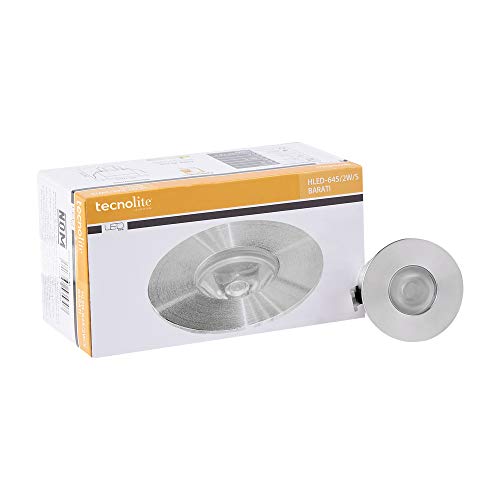 Tecnolite Lampara Empotrado LED Satinado 2W Luz suave cálida HLED-645/2W/S