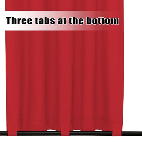 Easy-Going Outdoor Curtains Waterproof Windproof Weatherproof Curtain for Patio, Cabana, Porch, Pergola and Gazebo, Grommet Top and Tab Bottom Drape, 1 Panel, 54x108 inch, Red