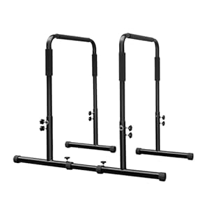 Athfiner Dip Bar Adjustable Dip Stand Station for Home Fitness Workout Calisthenics Exercise Pull Up Stand Portable Parallel Bar
