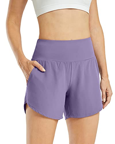 G4Free Activewear-Shorts für Damen Hohe Taille Sportshorts Yoga Kurz Hose mit Taschen Laufhose für Fitnessstudio Ausbildung