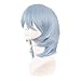 MapofBeauty 14 Inch/35 cm Short Cosplay Wolf Tail Synthetic Side Bangs Party Wig (Gray-Blue)