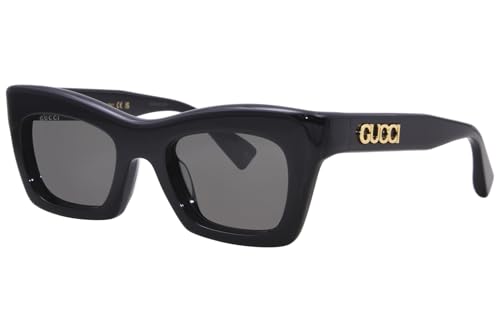 Gucci Women's Gg1773s Sunglasses, Black-Black-Grey, 3XL