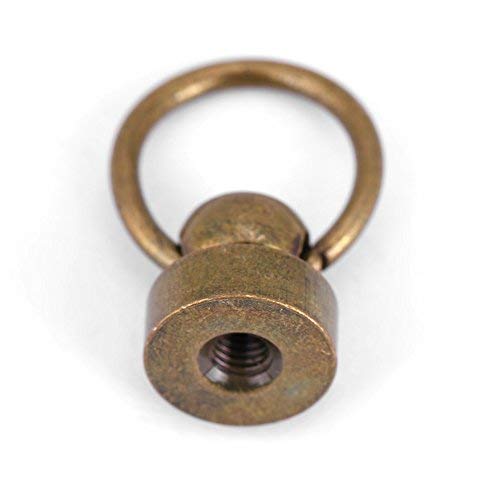 20 Pcs Rivets Anneau Tête Ronde – Rivets Cuir Bricolage Avec Anneau De Tirage, Bronze, Pour Sacs, Ceintures, Accessoires
