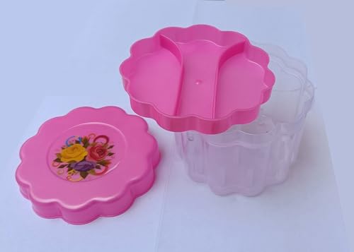 Image of Thread and Needle Box - Small Size 15 Spools Empty Round Thread /Tailor Box (Multicolour) (15 REELS)
