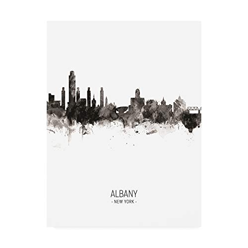 Trademark Fine Art, 14x19 Albany New York Skyline Portrait II by Michael Tompsett