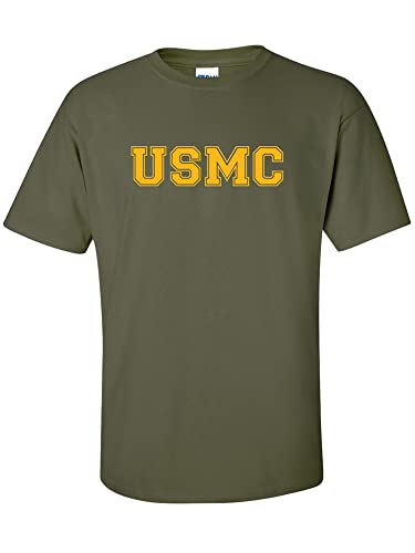 zerogravitee USMC Athletic Gold Adult Short Sleeve T-Shirt