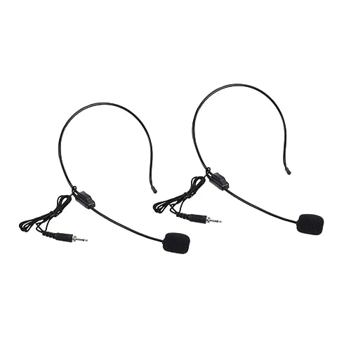 BRIGHTFUFU 2pcs Condenser Microphone Wired Voice Amplifier Mic Earhook Microphone Flexible Cable for Teachers