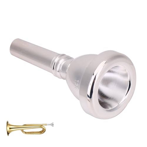 12C Mundstück für Altposaune, 8x3,8cm/3,14x1,49 Zoll Universal Versilbertes Altposaunen Mundstück Tragbar Messing Übungsmundstück Blasinstrumente Zubehör für Kinder Anfänger Professionelle Musiker