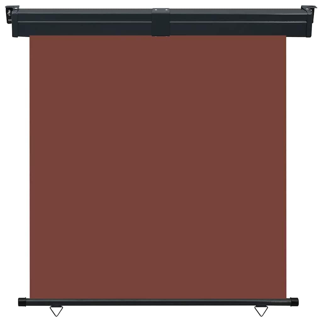 Store vertical balcon marron 175x250cm avec auvent latéral et rouleau en aluminium
