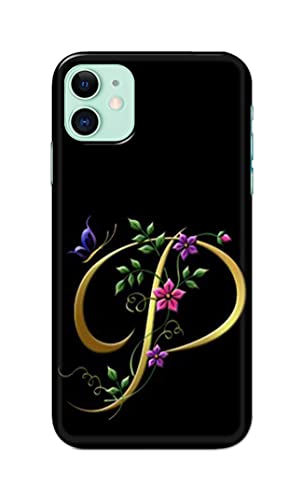 Image of Printed Hard Back Cover Case for Apple iPhone 11 Back Cover (Alphabet P) -1803