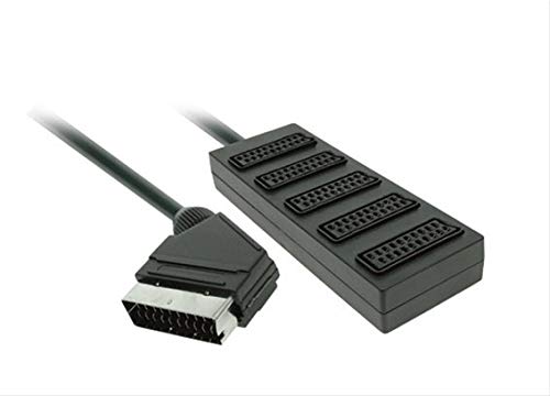 PremiumCord Répartiteur de signal pour plusieurs appareils - Adaptateur péritel mâle vers 5 prises péritel - Longueur du câble : 0,5 m Cover