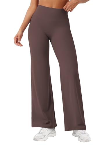 YEOREO Workout Leggings Womens No Front Seam Straight Leggings 29" High Waist Buttery Eddiy Gym Yoga Pants Plum Brown XS