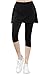 ililily Lightweight Skirt W/ Stretchy Active Performance Sports Cropped Leggings (leggings-334-1-M)
