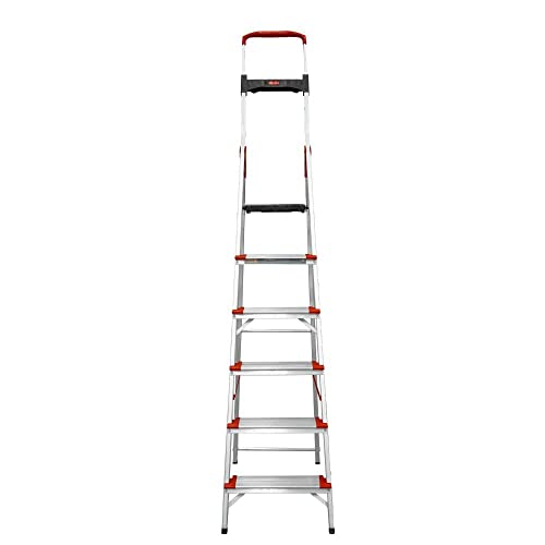 Escada Dobravel 6 Degraus Confort em Aluminio Alumasa 150 kg de de Capacidade