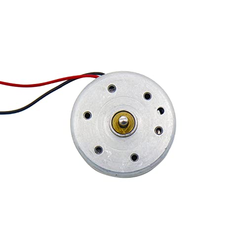 Electronic Spices DC Motor Mini Electric Motor Flat Cylinder Motor RC Toys High Speed (4v to 12V) WITH LONG SHAFT PACK OF 2