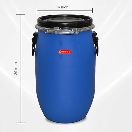 Image of COSOVO Unbreakable Plastic Water Storage Drum | 100 Liters | Storage Container | Blue Drum for Multipurpose Storage (Drum 100ltr)