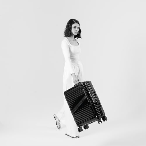 Image of Assembly Oblique Pro 20 Inch Cabin Trolley Bag Hard Shell Polycarbonate Suitcase with Laptop Compartment with TSA Lock 8 Spinner Wheels Carry On