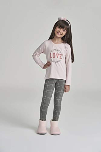 Pijama Menino e Teen Manga Longa Verde Militar Xadrez 16