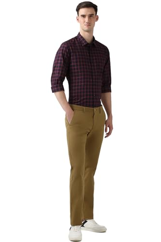 Image of Peter England Men Cotton Premium Checkered Full Sleeve Slim Fit Casual Shirt