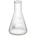 FunChem Narrow Mouth Glass Erlenmeyer Flasks with Heavy Duty Rim, Clear Graduations (500 ml)