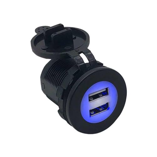 USB Car Charger 2.1A 3.1A 4.2A to 5V Blue Light Charger for Marine Truck Motorcycle Car etc