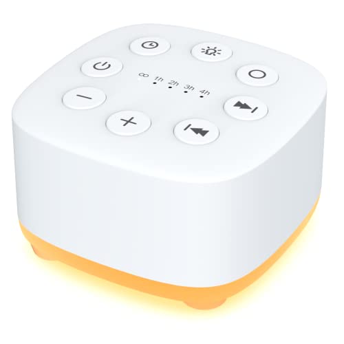 Image of Meditation White Noise Sound Machine 30 Soothing Sounds with 32 Volume Control 12 Night Light 5 Timers Portable Sleep Machine for Travel Powered by AC or USB Sleep Therapy for Baby Kids Adults (White)