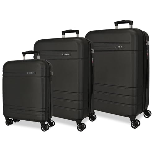 Set de valises rigides Joumma Movom Galaxy noir de 55, 68 et 78 cm