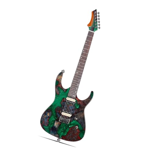 Guitare électrique verte avec corps acajou et manche érable