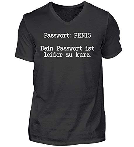T-shirt col V Mot de passe : pénis vêtement drôle homme humour noir