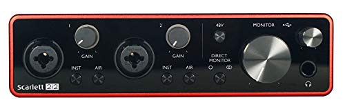 Focusrite Scarlett 2i2 Studio 3rd Gen USB Audio Interface Bundle for the Songwriter with Condenser Microphone and Headphones for Recording, Streaming and Podcasting