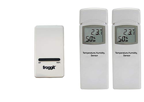 froggit DP1500 - Stazione meteorologica Wi-Fi, con 2 sensori radio-igrometro