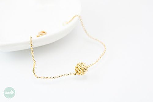 Knot bracelet, gold bracelet, gold chain, ball chain, cute bracelet, charm bracelet, friendship bracelet, gold knot bracelet, ball bracelet