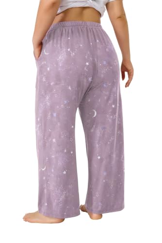 Image of FLYCURVY Plus Size Women Pajama Pants with Pocket L-5XL