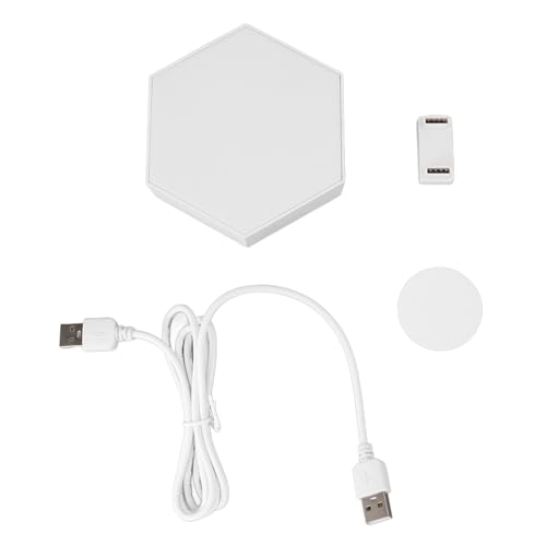 Agatige LED Hexagonal Wall Light, Hexagonal LED Touch Control LED Lights Panel USB Power Supply for Bedroom Game Room Background Decor (RGB)