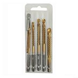 6-teiliges Spiralbohrer-Set aus Metall mit Sechskantschaft