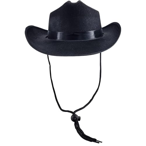 Image of The Dreidel Company Cowboy Felt Western Hat, 22 inch Circumference Dress Up Costume Clothes for Kids, Pretend Play, Party Favors