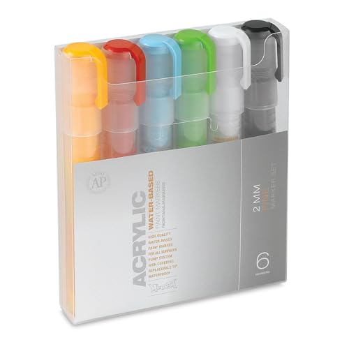 Montana Cans Acrylic Marker Set, Fine, 6-Colors