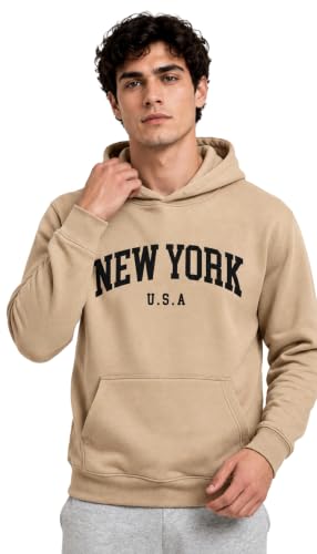 Image of FYLTR Men's Graphic Printed Fleece Hooded Sweatshirt with Kangaroo Pocket | Full Sleeve Pullover Hoodie for Medium to Heavy Winter