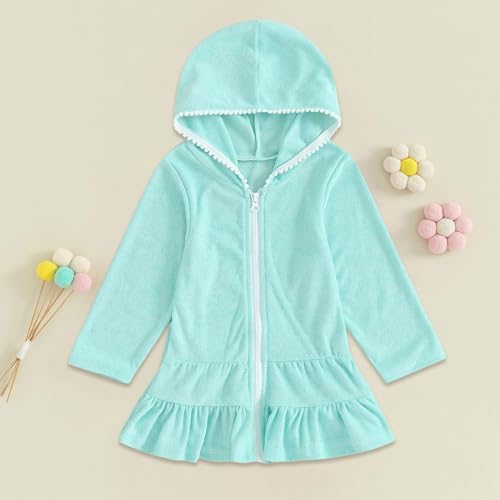Kids Toddler Little Girl Swim Cover Up Towel Swimsuit Wraps Zip Up Bathing Suit Robe Pool Beach Cover 2 Princess Dresses4
